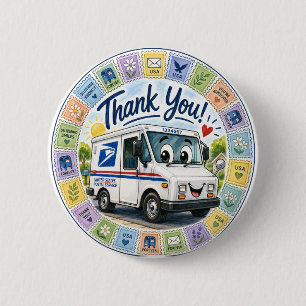 Thank you Postal Workers 6 Cm Round Badge