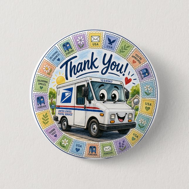 Thank you Postal Workers  6 Cm Round Badge (Front)