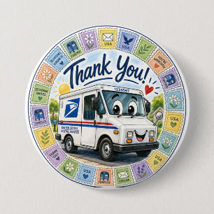 Thank you Postal Workers  7.5 Cm Round Badge