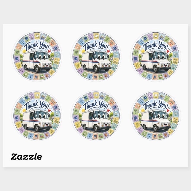 Thank you postal workers appreciation  classic round sticker (Sheet)