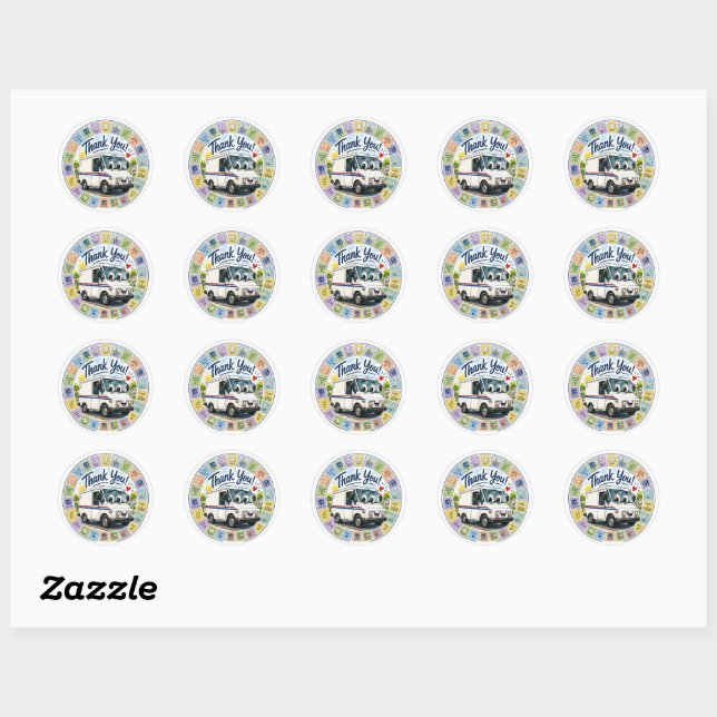 Thank you postal workers appreciation  classic round sticker (Sheet)