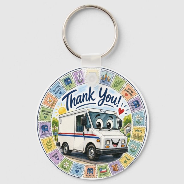 Thank you postal workers appreciation  key ring (Front)