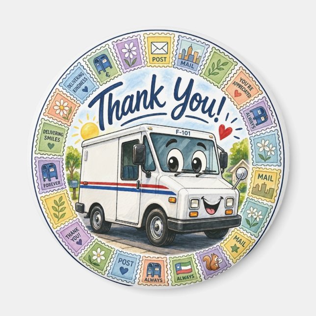 Thank you postal workers appreciation  magnet (Front)