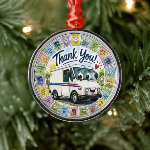Thank you postal workers appreciation metal tree decoration