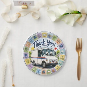 Thank you postal workers appreciation paper plate