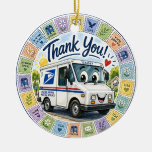 Thank you Postal Workers  Ceramic Tree Decoration