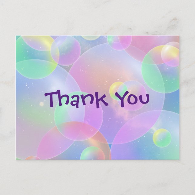 Thank You Postcard - Bubble Design (Front)