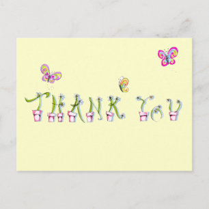 Thank You postcard w/Flowers - see back