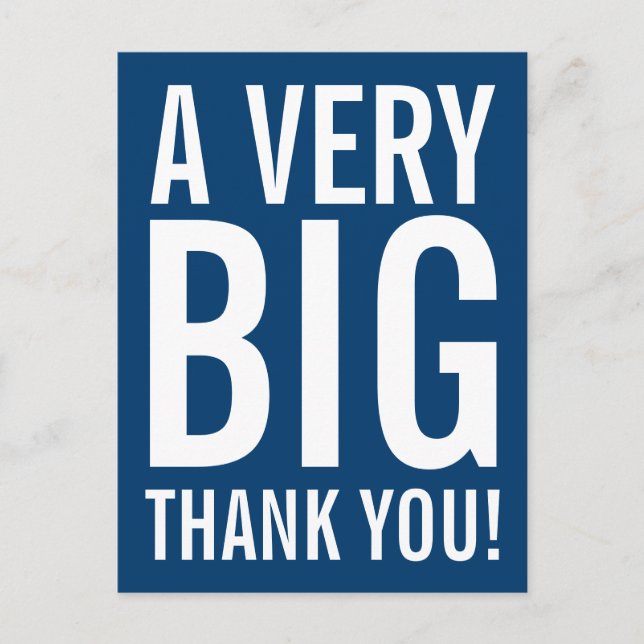 Thank you postcards with big letter typography (Front)