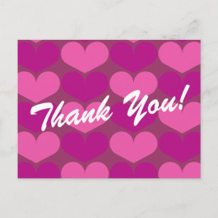 Thank you postcards with heart print