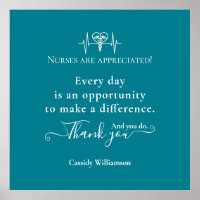 Thank You Poster Patient to Nurse Personalised