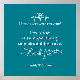 Thank You Poster Patient to Nurse Personalised