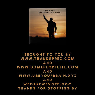 Thank you President Joe Biden 15 Cm Square Badge