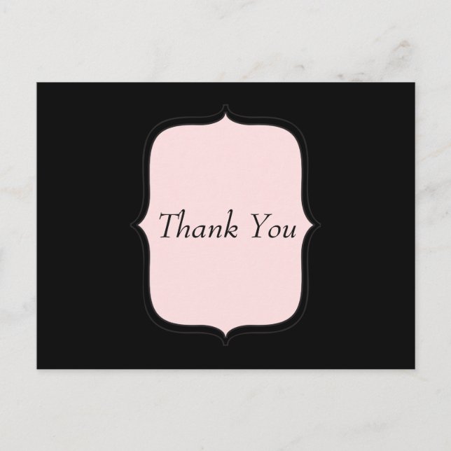 Thank You Pretty pink and black Postcard (Front)