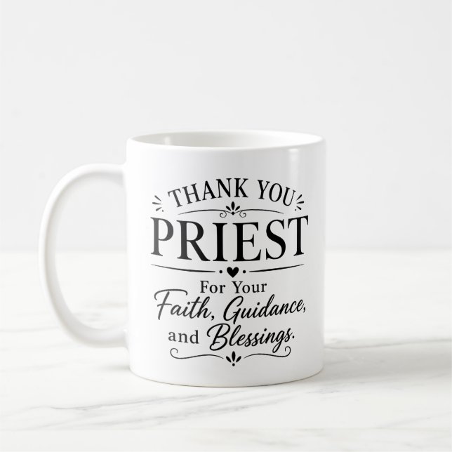Thank You Priest Appreciation Gift Coffee Mug (Left)