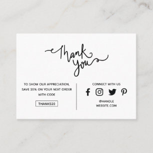 Thank You Promo Code Social Media Your Logo Business Card