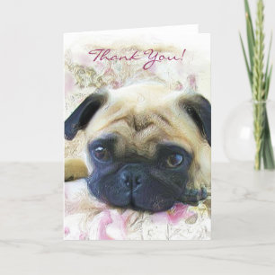 Thank You pug greeting card