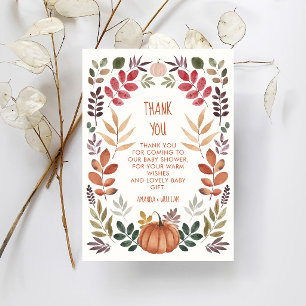 Thank You Pumpkin Fall Baby Shower Card