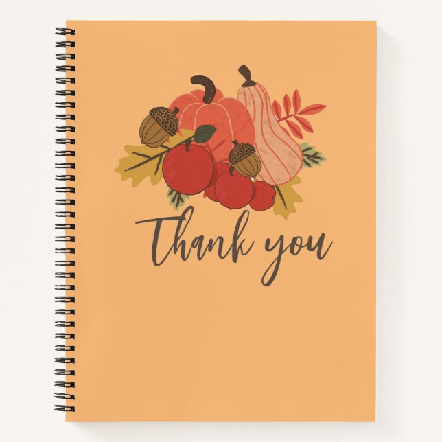 thank you pumpkin  notebook (Front)