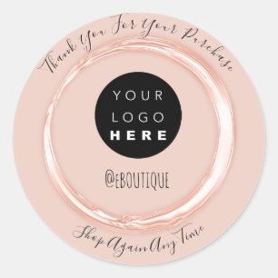 Thank You Purchase Boutique Logo Handmade Elegant Classic Round Sticker