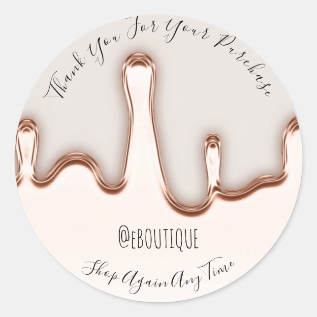 Thank You Purchase Boutique Nails Handmade Blush Classic Round Sticker (Front)