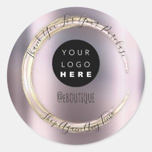 Thank You Purchase Boutique Online Logo Purple Classic Round Sticker