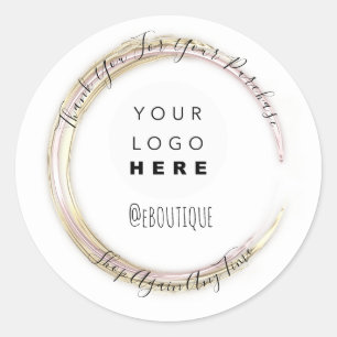 Thank You Purchase Boutique Online Shop Logo Classic Round Sticker