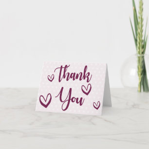 Thank You Purple Lavender Hearts - Love Wedding Card