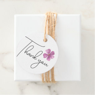 Thank you Purple Watercolor Flower Favour Tags