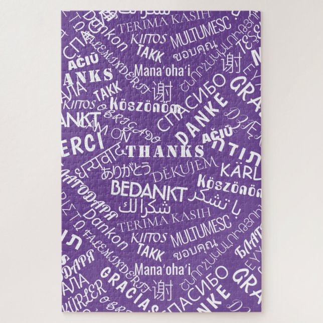 Thank You Puzzle Gift Multi Language World (Vertical)