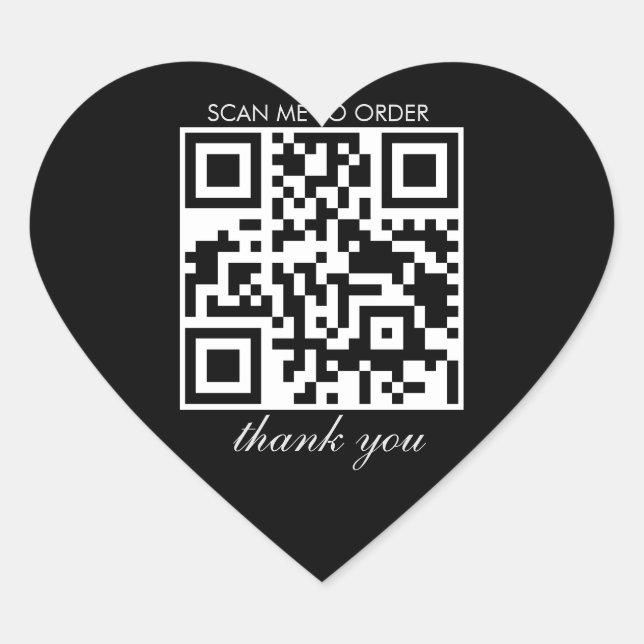  Thank You QR Code Shopping Boutique Business Heart Sticker (Front)