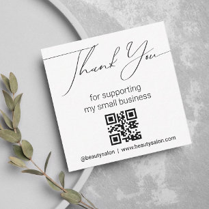 thank you qr code small business minimalist card