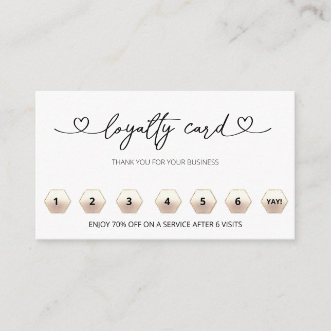 *~* Thank You QR LOGO Rewards Hearts Loyalty Card (Front)