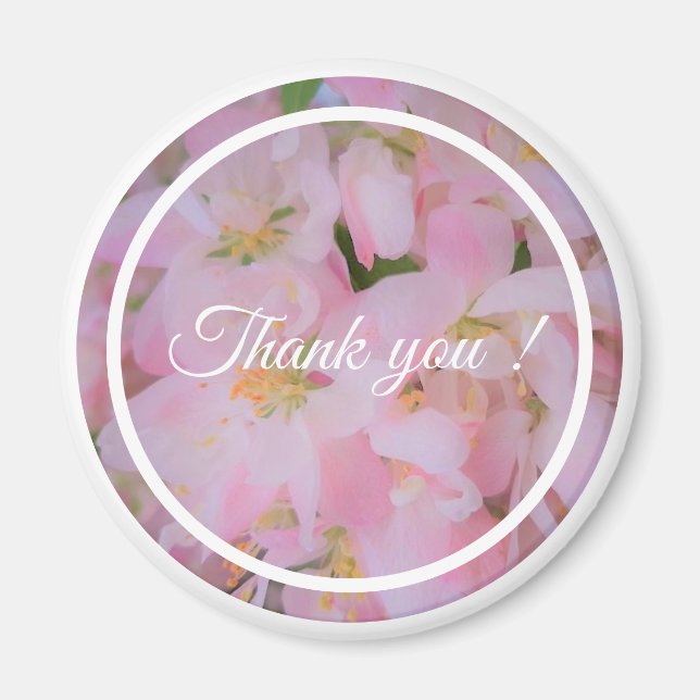 Thank You quote floral cherry blossom  photo Magnet (Front)