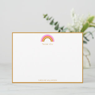 Thank You Rainbow Birthday Party Personalized Boho Card