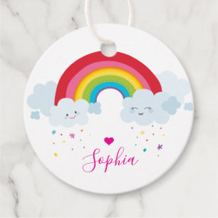 THANK YOU rainbow letters pretty bright colours Favour Tags