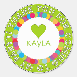 Thank You Rainbow Sticker for Kids Party