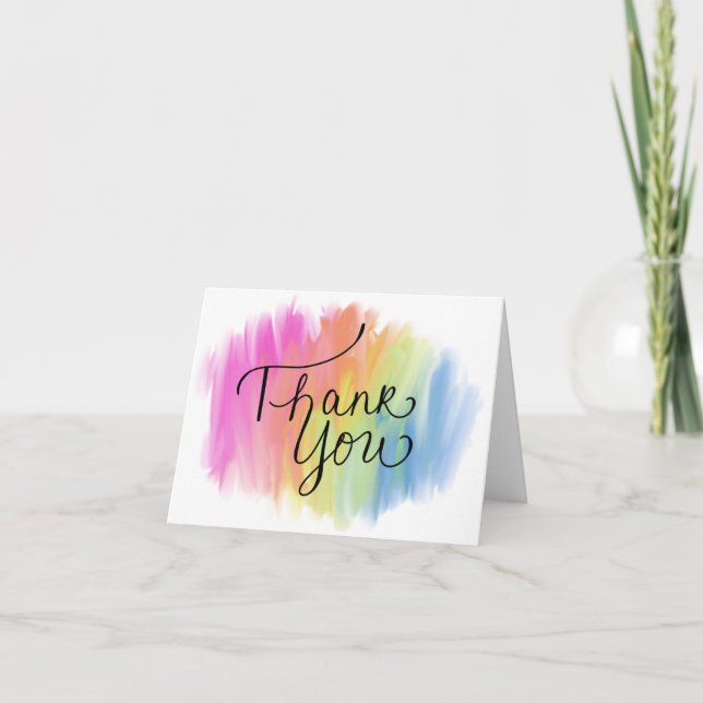 Thank You Rainbow Tie Dye Blank Interior Card (Front)