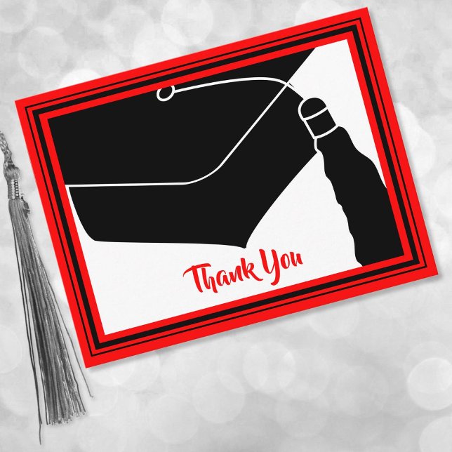 Thank You Red and Black School Colours Postcard (Creator Uploaded)
