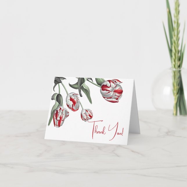 Thank You | Red and White Tulips (Front)