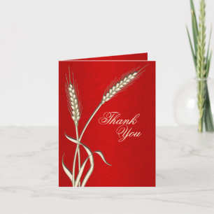 "Thank you" red cream wedding template
