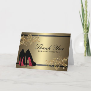 Thank You Red Dancing Shoes - 50th Birthday Card