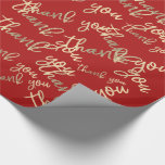 Thank You Red Gold Wedding Birthday Shop Favour Wrapping Paper<br><div class="desc">A cute form to say thank you in a colourful way
Have a Day Nr1! 
Florence</div>