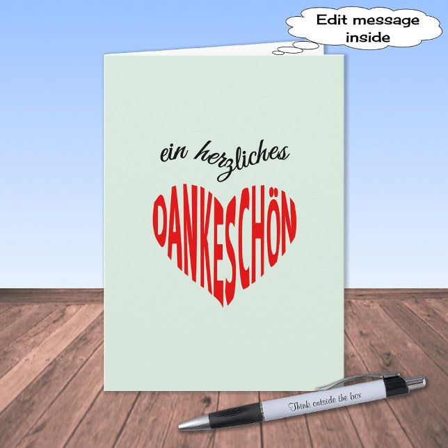 Thank you red heart Dankeschon Card (Creator Uploaded)