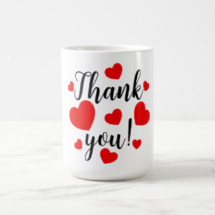 Thank you Red Hearts Coffee Mug