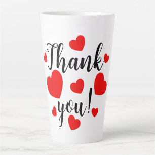 Thank you Red Hearts Latte Mug