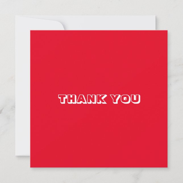 Thank you, red white card (Front)