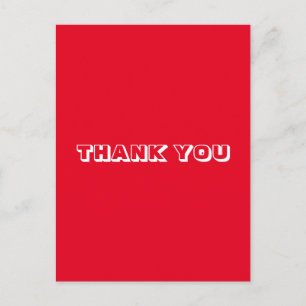 Thank you, red white postcard