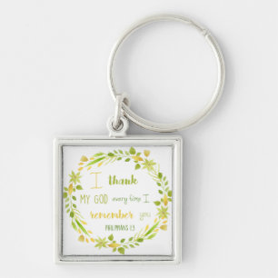 thank you remembrance bible verse keychain