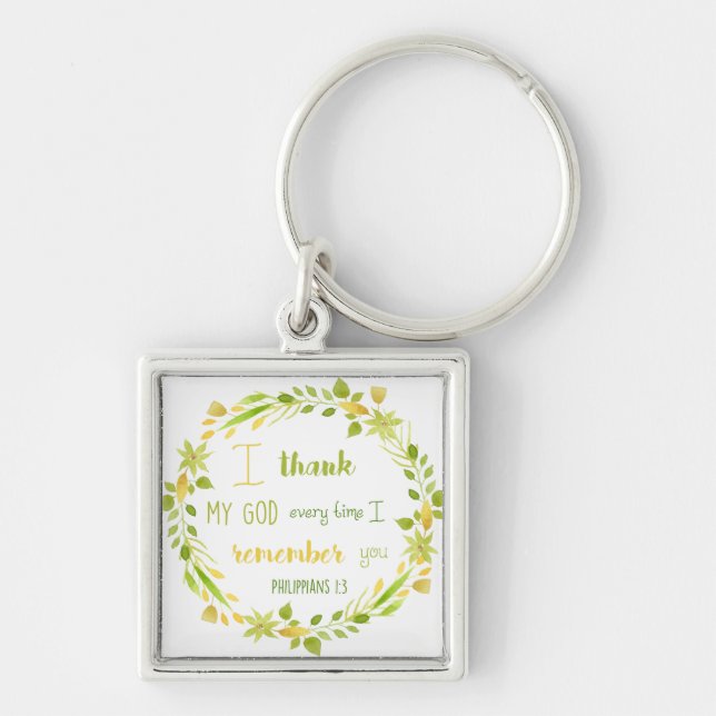 thank you remembrance bible verse keychain (Front)
